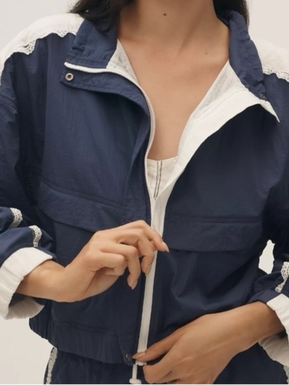 Anthropologie daily practice Navy Zip-Front Lightweight Women's Jacket